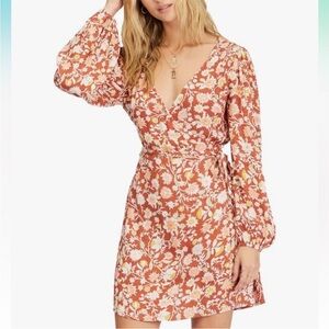 Billabong Floral Wrap Dress Size XS